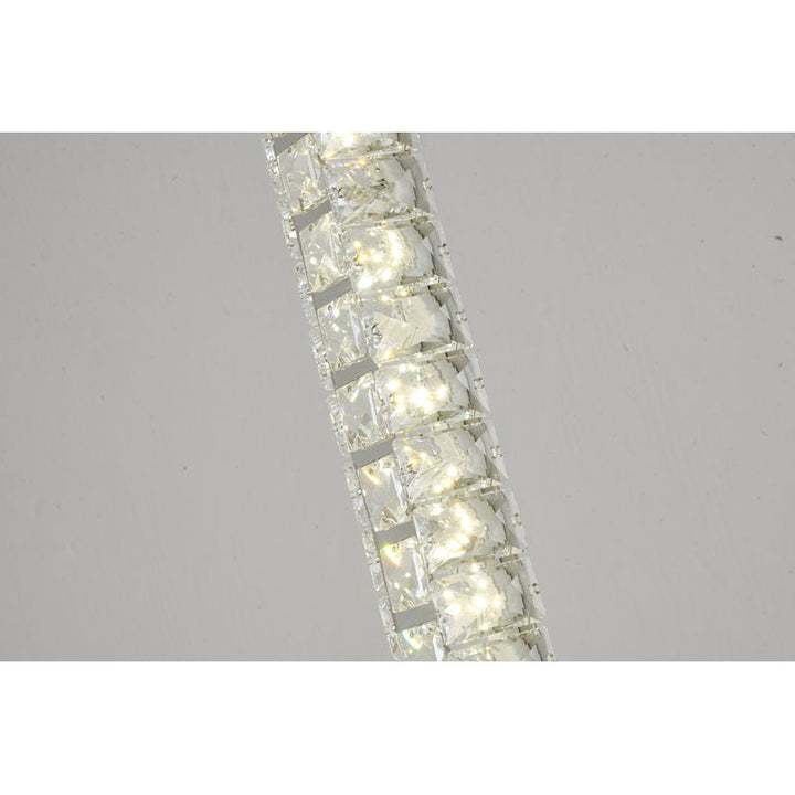 Clear Crystal LED Stick Floor Lamp with Stainless Steel Frame by Bethel - view 6