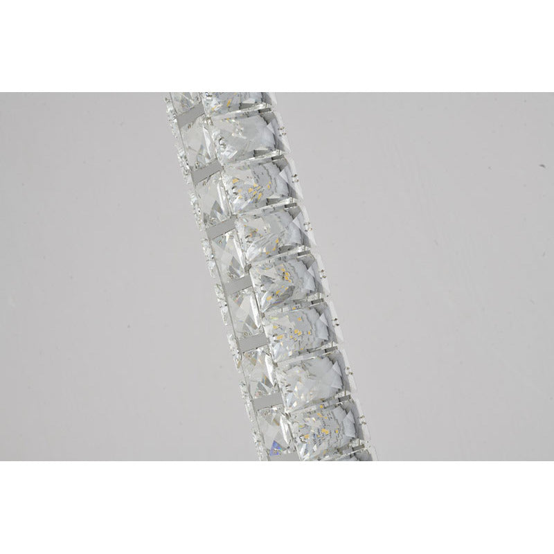 Clear Crystal LED Stick Floor Lamp with Stainless Steel Frame by Bethel - view 7