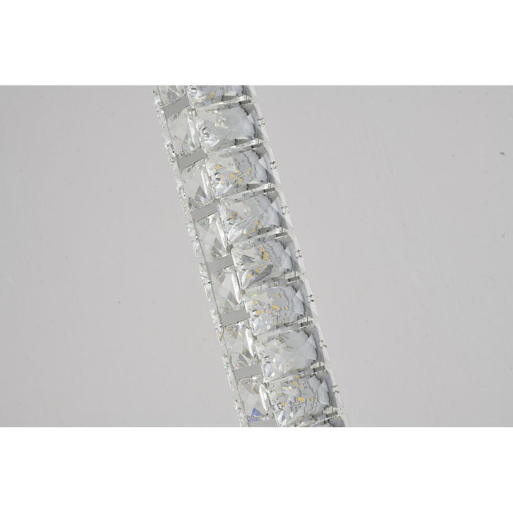 Clear Crystal LED Stick Floor Lamp with Stainless Steel Frame by Bethel - view 7