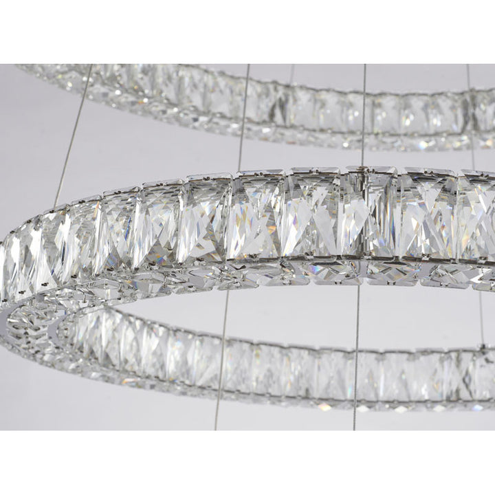 Three Tier LED Chandelier with Clear Crystals &amp; Chrome Hardware