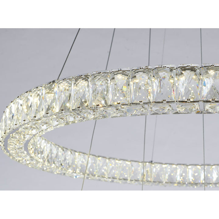 Three Tier LED Chandelier with Clear Crystals &amp; Chrome Hardware