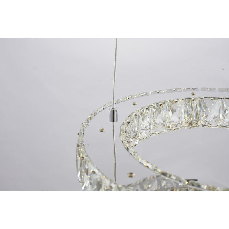Three Tier LED Chandelier with Clear Crystals &amp; Chrome Hardware