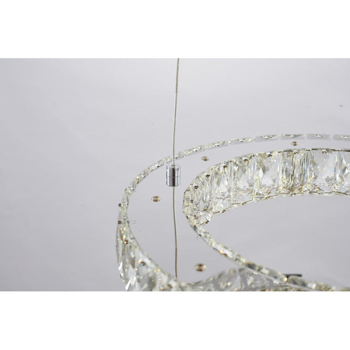 Three Tier LED Chandelier with Clear Crystals &amp; Chrome Hardware