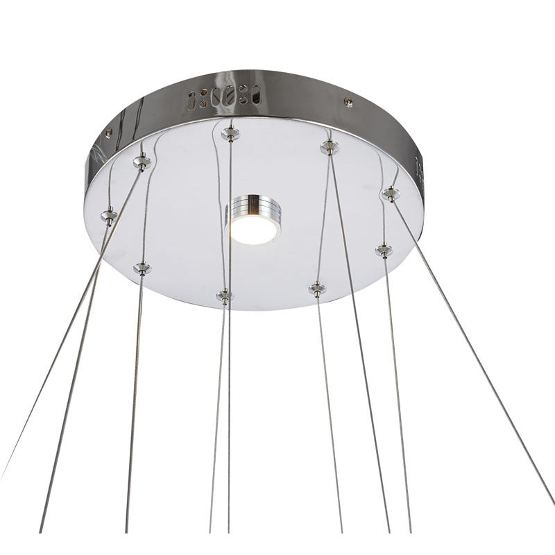 Three Tier LED Chandelier with Clear Crystals &amp; Chrome Hardware