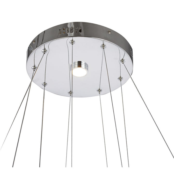 Three Tier LED Chandelier with Clear Crystals &amp; Chrome Hardware