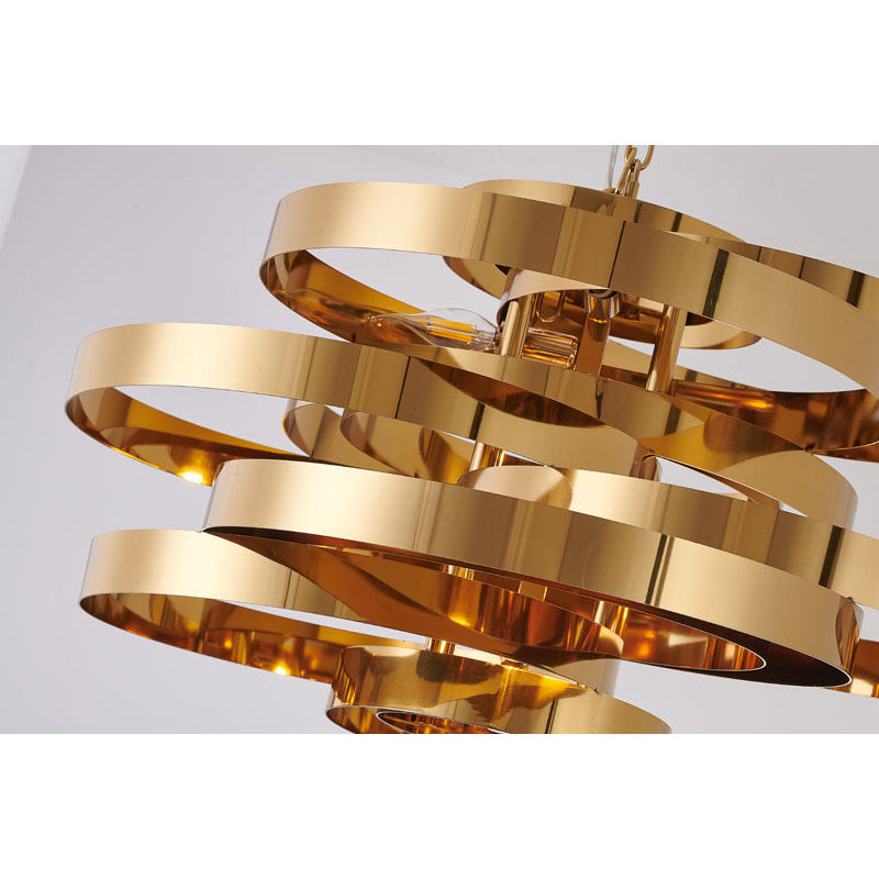 Shiny Gold Stainless Steel Orb Chandelier by Bethel - view 3