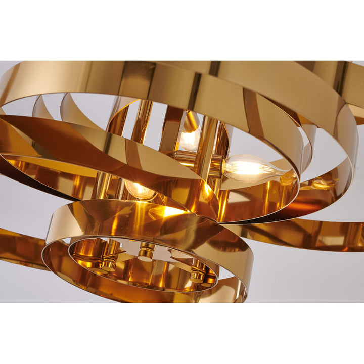 Shiny Gold Stainless Steel Orb Chandelier by Bethel - view 4