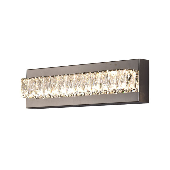 Clear Crystal LED Wall Sconce with Stainless Steel Chrome Frame by Bethel - view 3