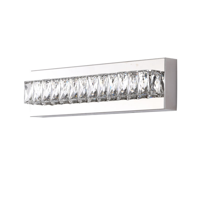 Clear Crystal LED Wall Sconce with Stainless Steel Chrome Frame by Bethel - view 4
