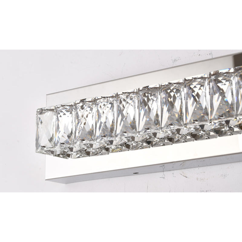 Clear Crystal LED Wall Sconce with Stainless Steel Chrome Frame by Bethel - view 5