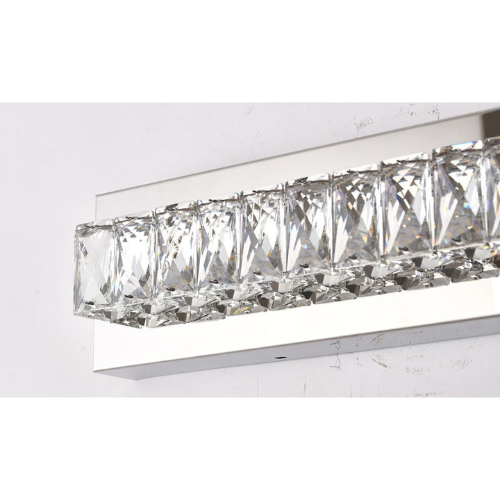 Clear Crystal LED Wall Sconce with Stainless Steel Chrome Frame by Bethel - view 5