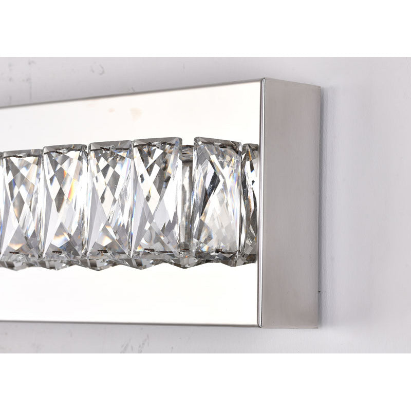 Clear Crystal LED Wall Sconce with Stainless Steel Chrome Frame by Bethel - view 6