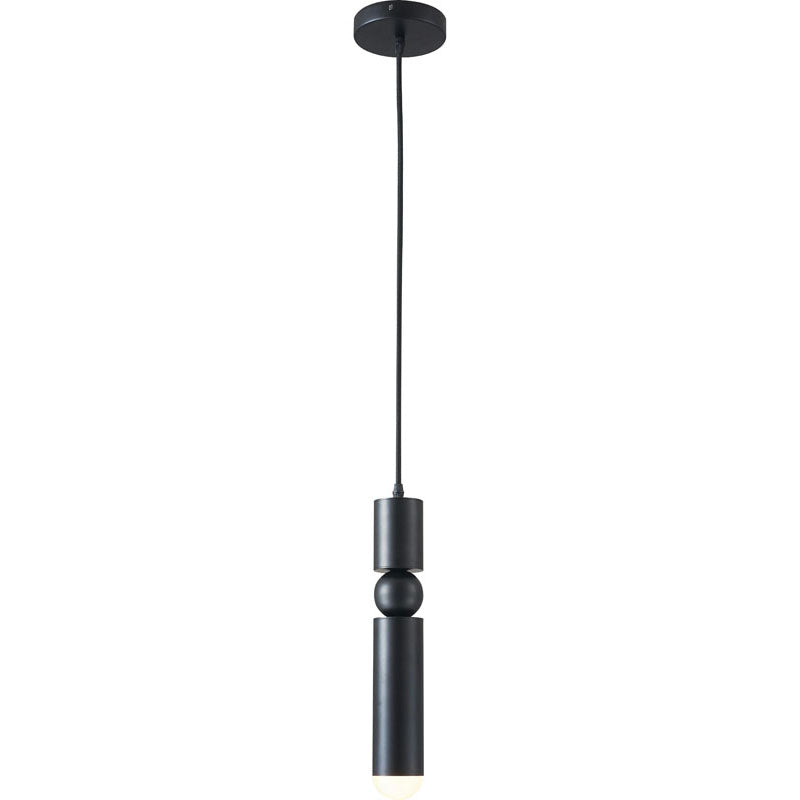 Matte Black Single Pendant Light Fixture with Rounded Base Tip by Bethel