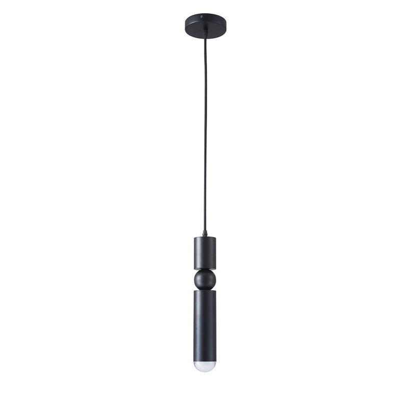 Matte Black Single Pendant Light Fixture with Rounded Base Tip by Bethel - view 2