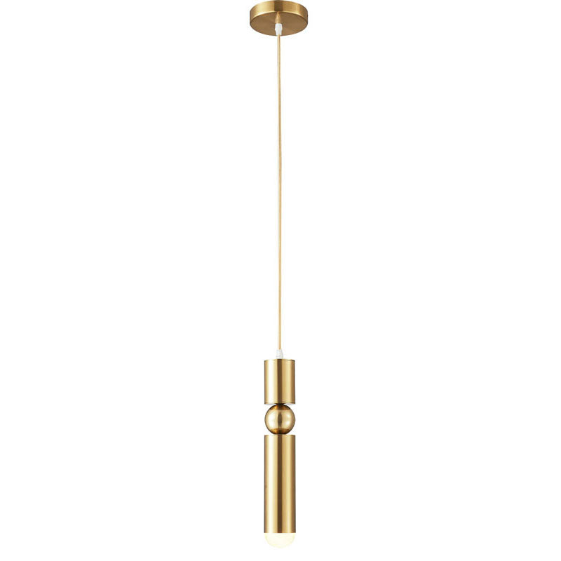Brass Plated Single Pendant Light with Rounded Base Tip by Bethel