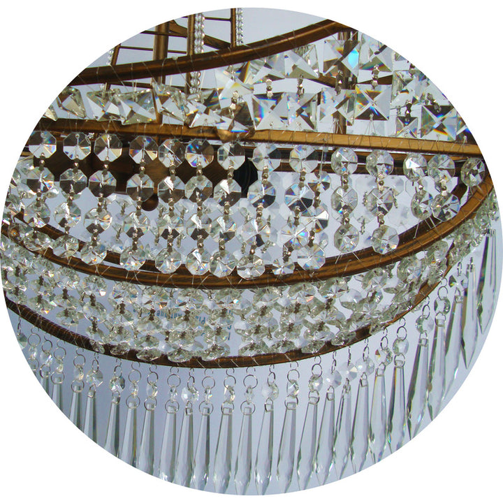 Metal Frame Sail Boat Chandelier with Clear Hanging Crystals by Bethel - view 9
