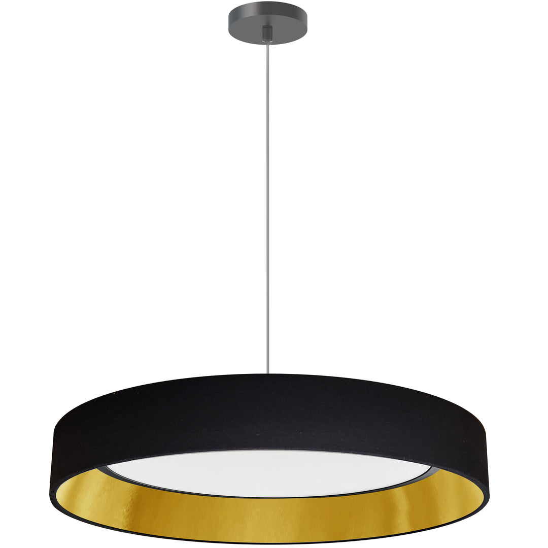 Kathleen 30W 5CCT Pendant in Black & Gold by Dainolite