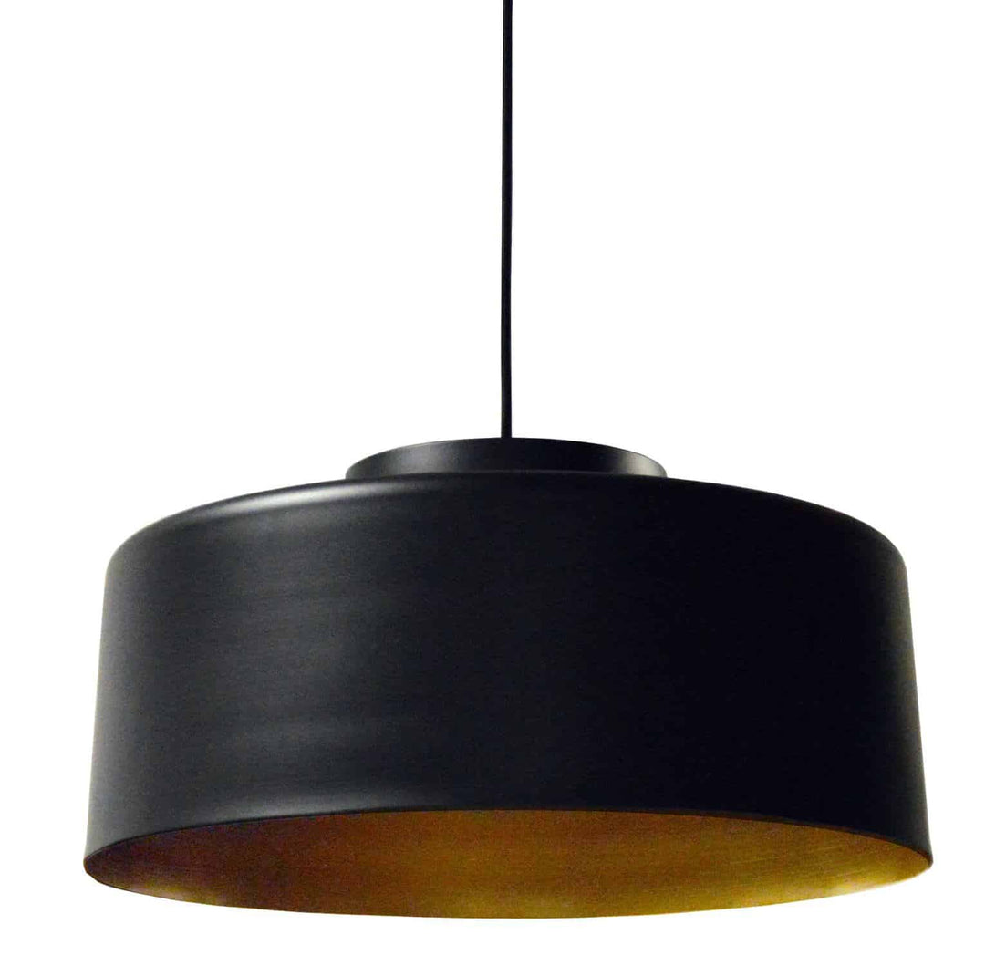 Kup 1 Light Incandescent Metal Pendant in Black by Dainolite