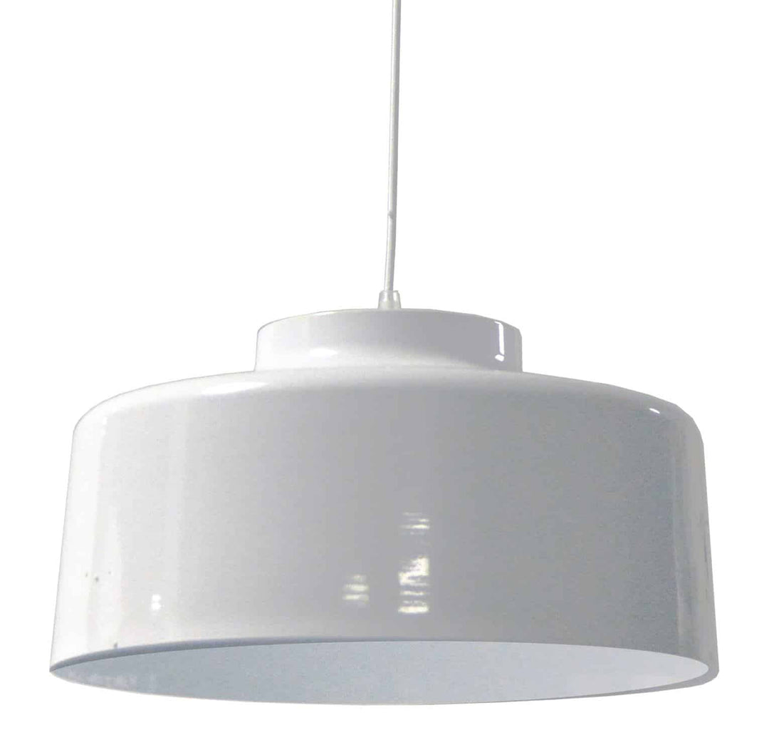 Kup 1 Light Incandescent Metal Pendant in White by Dainolite