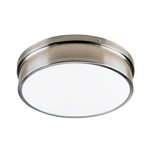 Lunette LED Flush Mount in Brushed Chrome by Russell