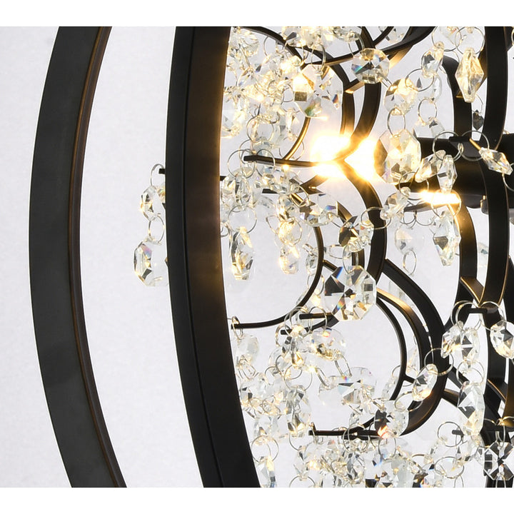 Metal Cage Chandelier with Clear Hanging Beaded Crystals by Bethel - view 13