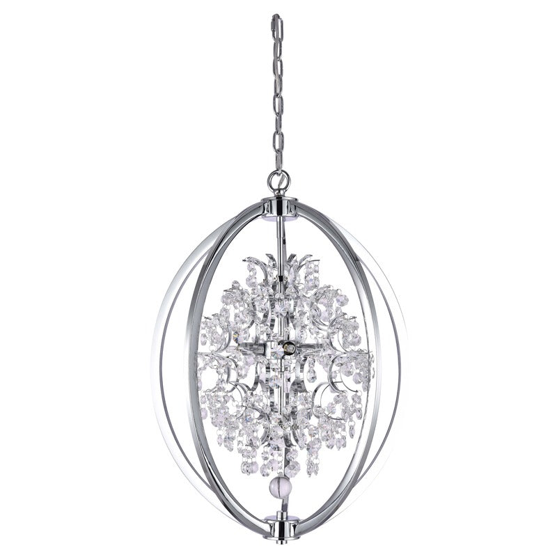 Metal Cage Chandelier with Clear Hanging Beaded Crystals by Bethel - view 18