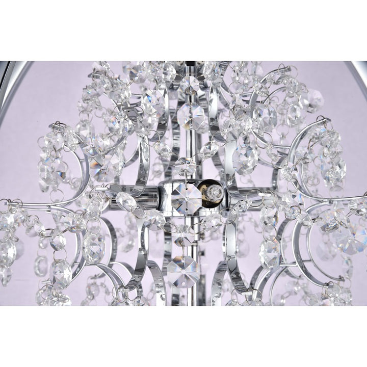 Metal Cage Chandelier with Clear Hanging Beaded Crystals by Bethel - view 19