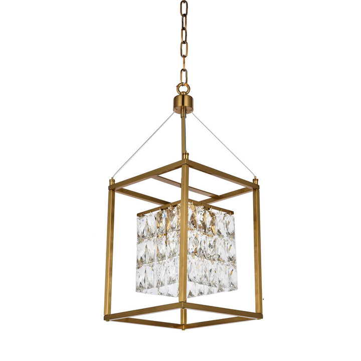 Metal Frame Chandelier with Clear Hanging Crystals (LA11) by Bethel - view 2