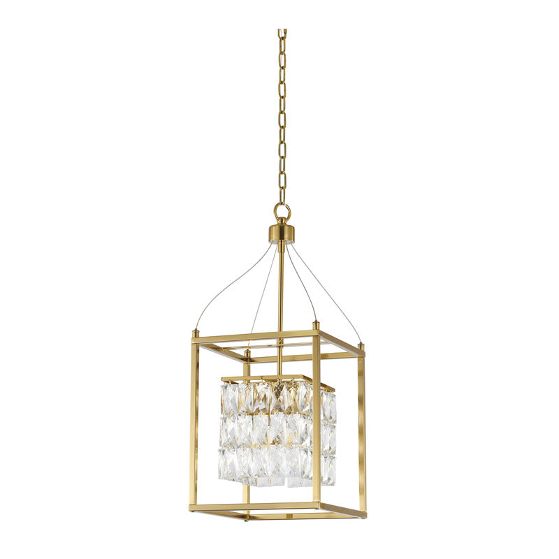 Metal Frame Chandelier with Clear Hanging Crystals (LA11) by Bethel - view 3