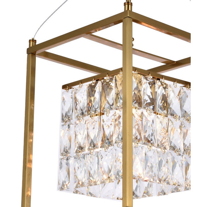 Metal Frame Chandelier with Clear Hanging Crystals (LA11) by Bethel - view 4