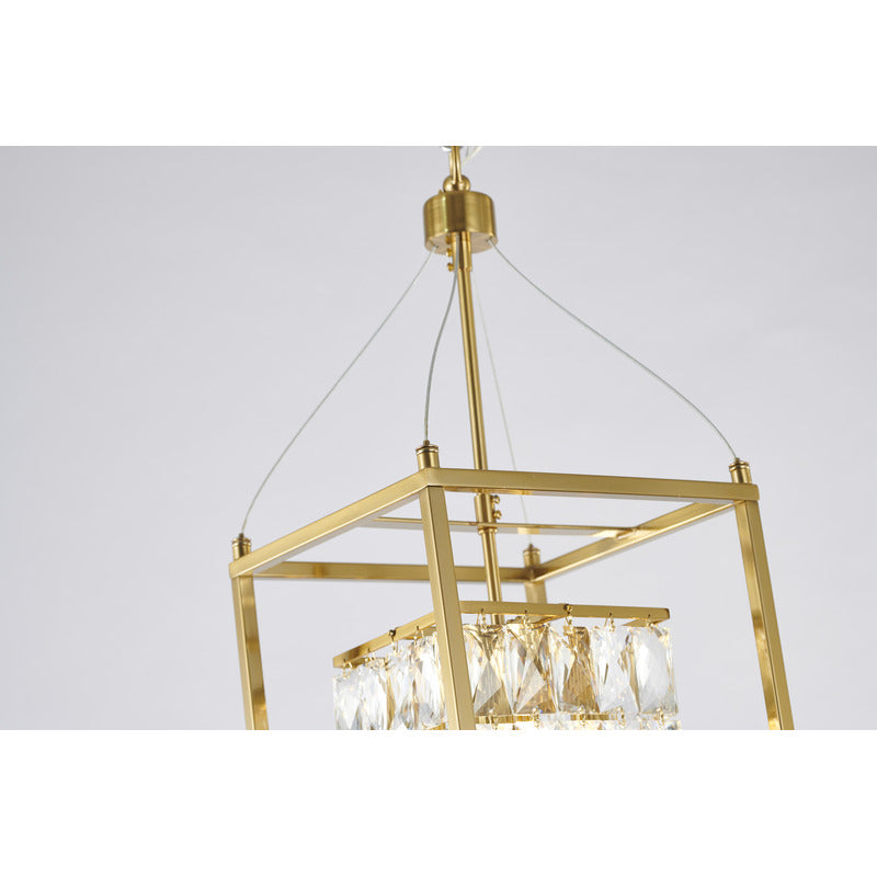 Metal Frame Chandelier with Clear Hanging Crystals (LA11) by Bethel - view 6