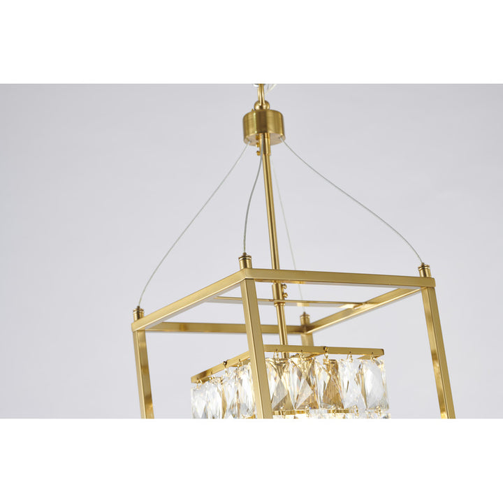 Metal Frame Chandelier with Clear Hanging Crystals (LA11) by Bethel - view 6