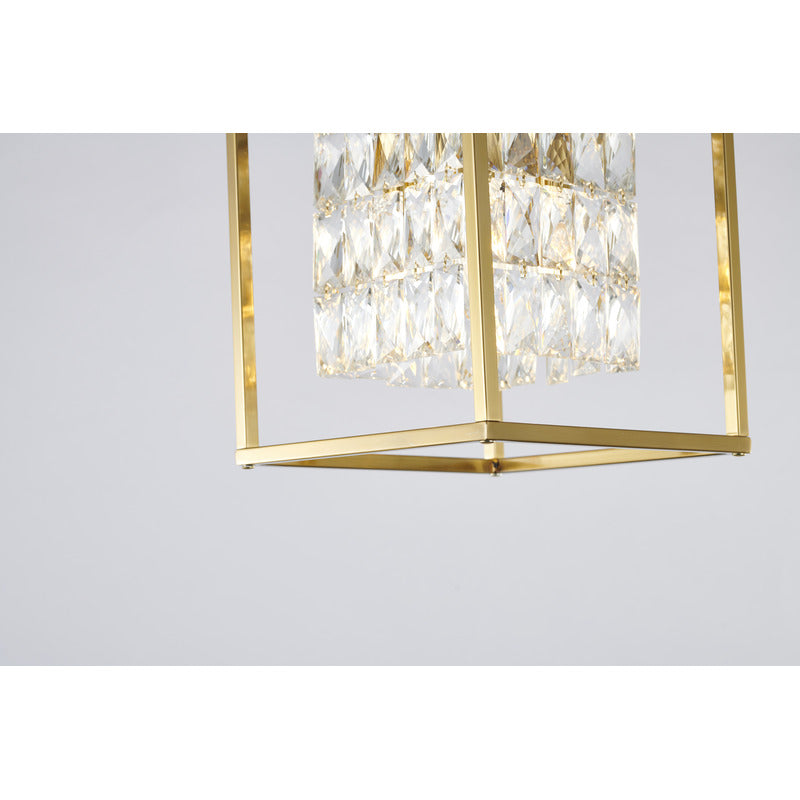 Metal Frame Chandelier with Clear Hanging Crystals (LA11) by Bethel - view 7