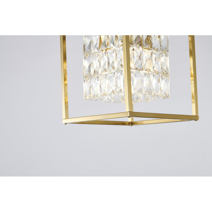 Metal Frame Chandelier with Clear Hanging Crystals (LA11) by Bethel - view 7