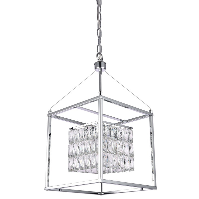 Metal Frame Chandelier with Clear Hanging Crystals (LA11) by Bethel - view 12