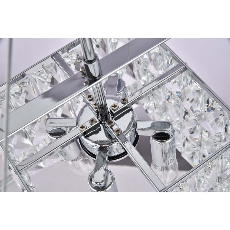 Metal Frame Chandelier with Clear Hanging Crystals (LA11) by Bethel - view 14