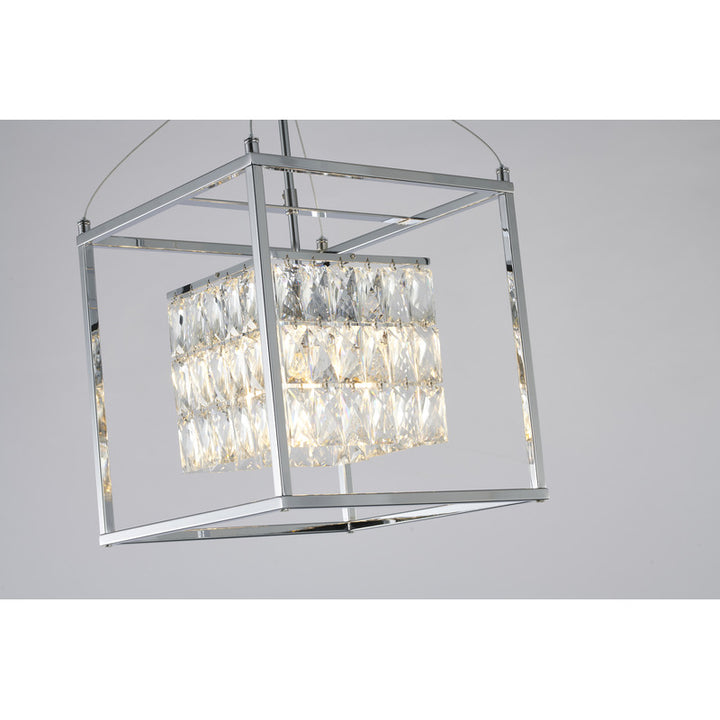 Metal Frame Chandelier with Clear Hanging Crystals (LA11) by Bethel - view 16