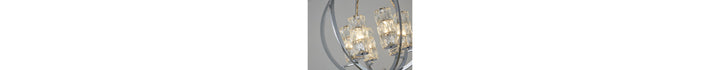 Chrome Orb Frame Chandelier with Clear Crystal Shades by Bethel - view 6