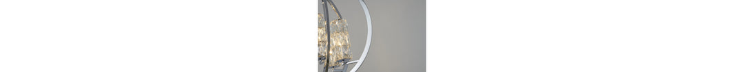 Chrome Orb Frame Chandelier with Clear Crystal Shades by Bethel - view 8