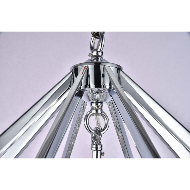 Metal Diamond Cage Chandelier with Clear Hanging Crystals by Bethel - view 10
