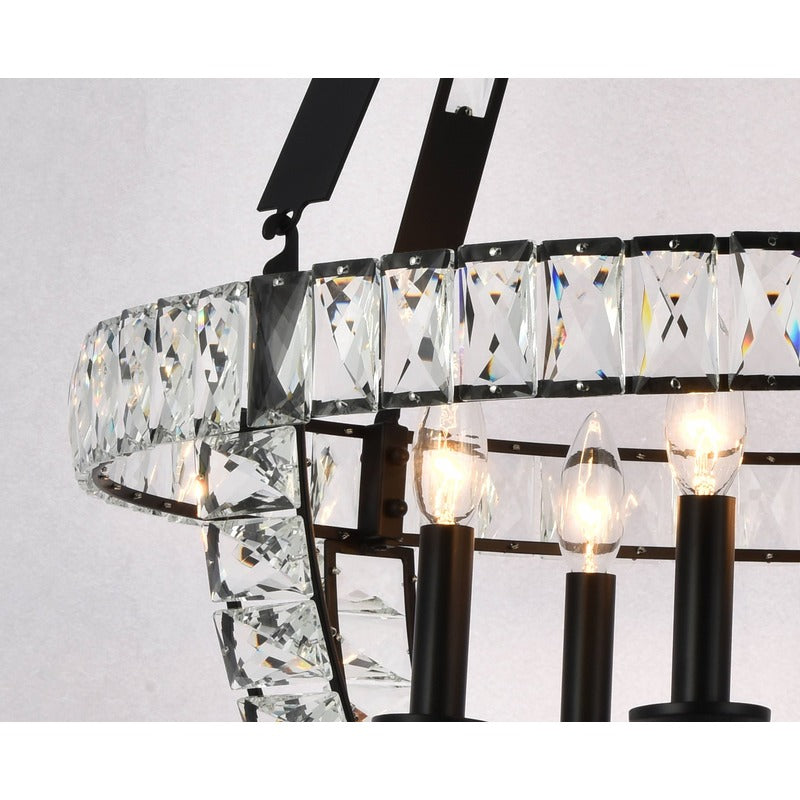 Basket Frame Chandelier with Clear Crystals Embedded Throughout by Bethel - view 3