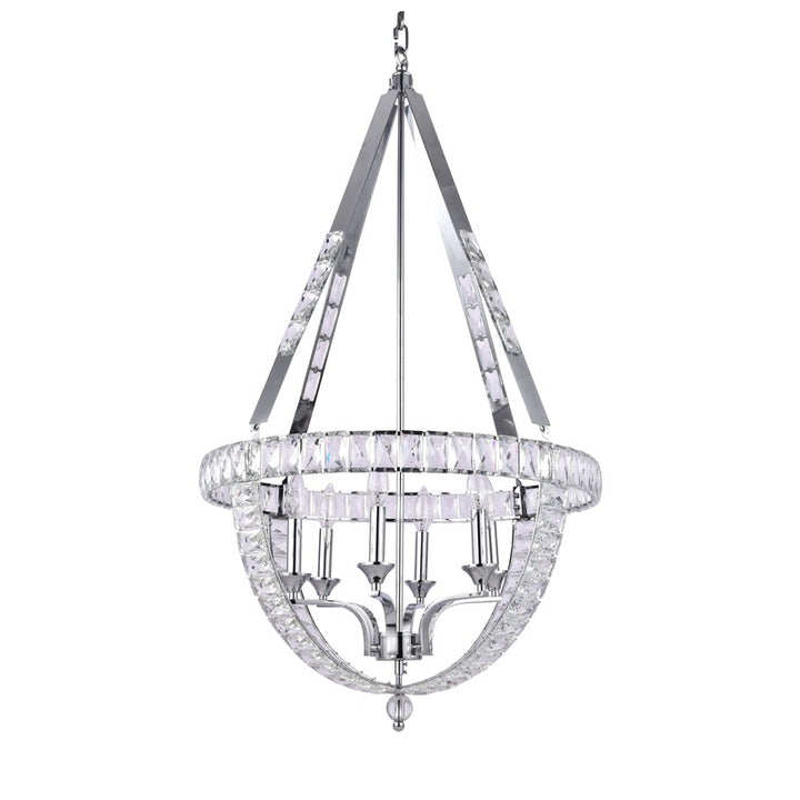 Basket Frame Chandelier with Clear Crystals Embedded Throughout by Bethel - view 8