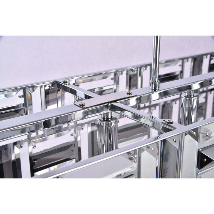 Chrome Rectangular Frame Chandelier with Clear and Smoke Crystals by Bethel - view 3
