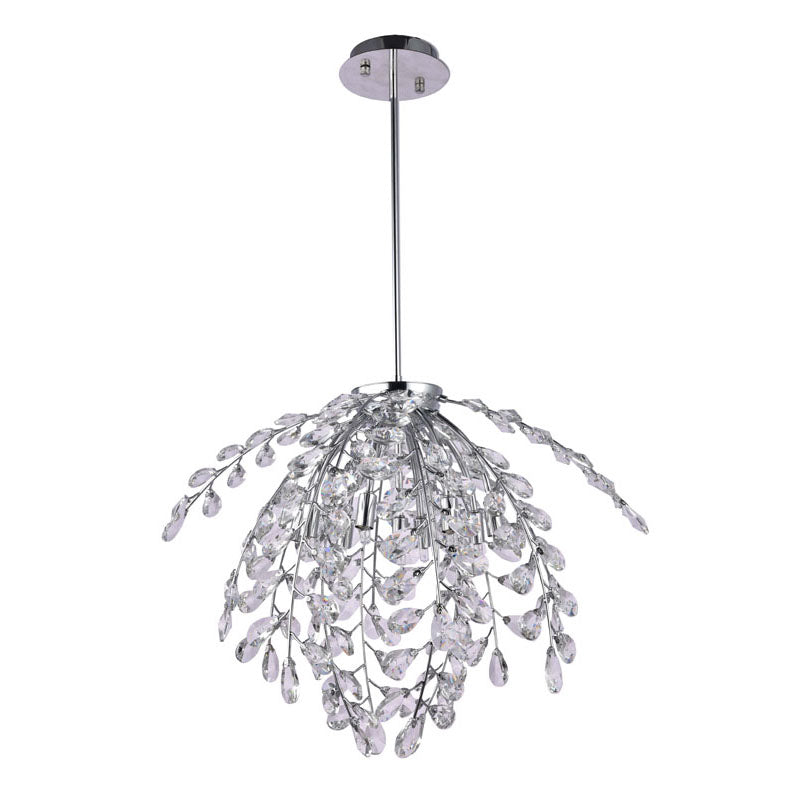 Clear Crystal Beaded Branch Chandelier with Chrome Frame by Bethel - view 2