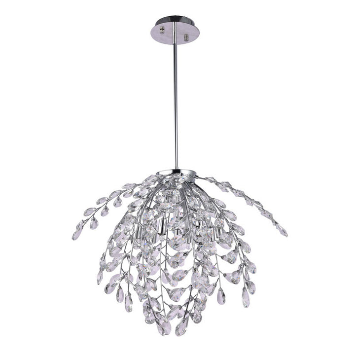 Clear Crystal Beaded Branch Chandelier with Chrome Frame by Bethel - view 2