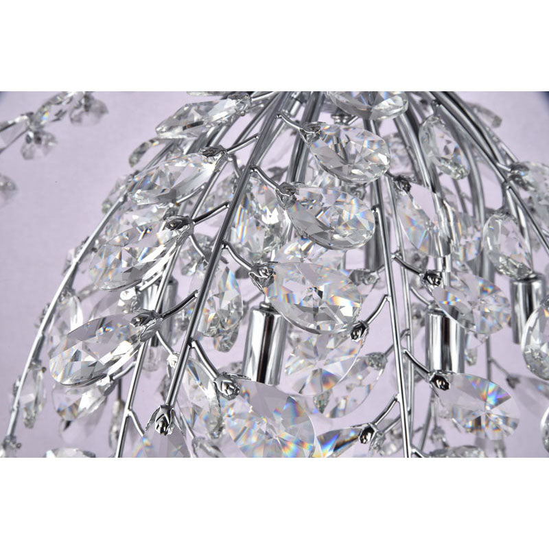 Clear Crystal Beaded Branch Chandelier with Chrome Frame by Bethel - view 3