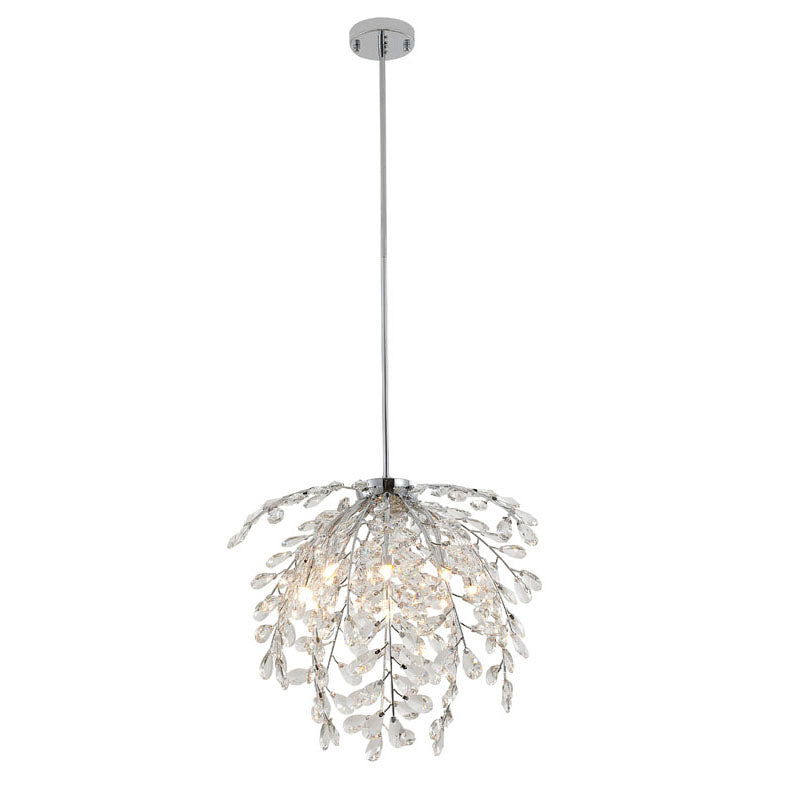 Clear Crystal Beaded Branch Chandelier with Chrome Frame by Bethel - view 5