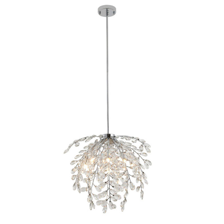 Clear Crystal Beaded Branch Chandelier with Chrome Frame by Bethel - view 5