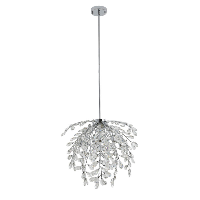 Clear Crystal Beaded Branch Chandelier with Chrome Frame by Bethel - view 6