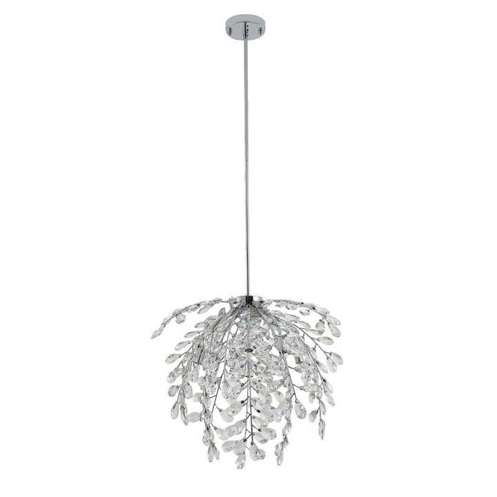 Clear Crystal Beaded Branch Chandelier with Chrome Frame by Bethel - view 6